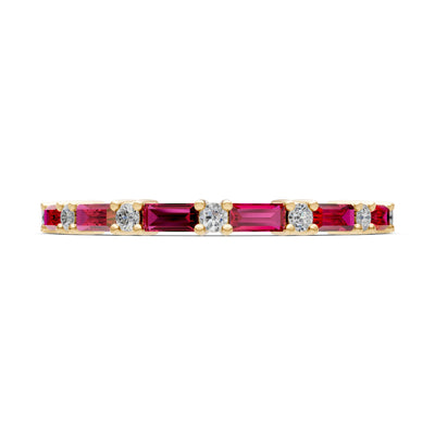 Baguette and Round Full Eternity Band