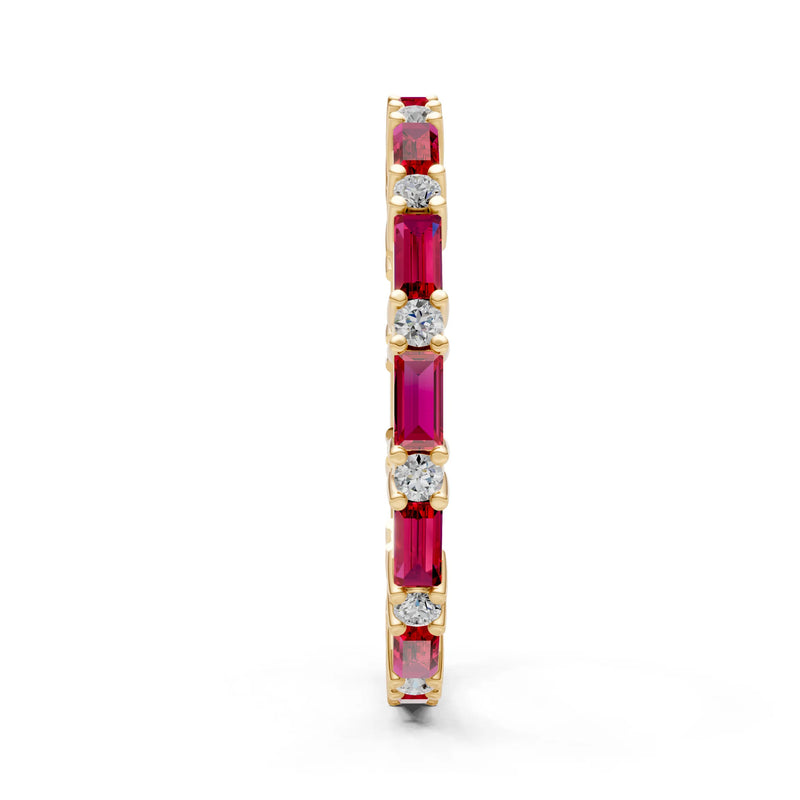 Baguette and Round Full Eternity Band