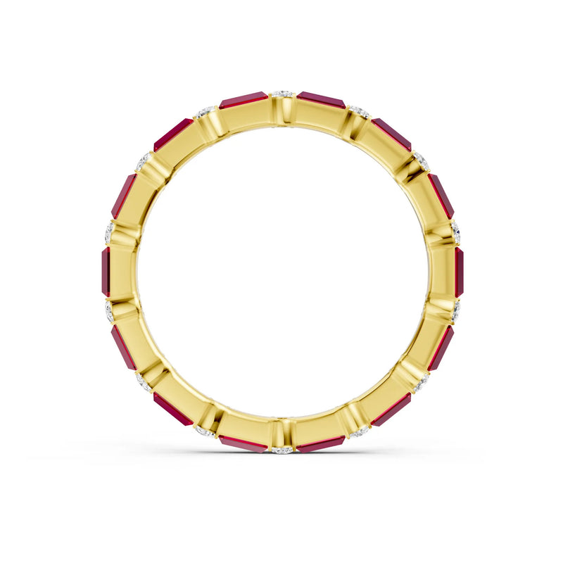 Baguette and Round Full Eternity Band