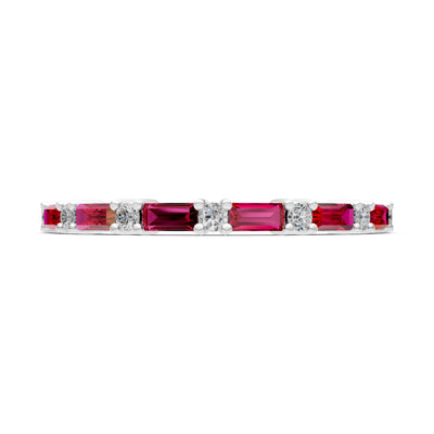 Baguette and Round Full Eternity Band