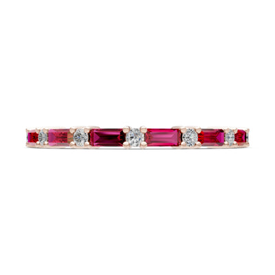 Baguette and Round Full Eternity Band