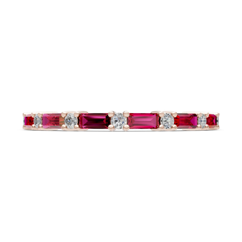 Baguette and Round Full Eternity Band