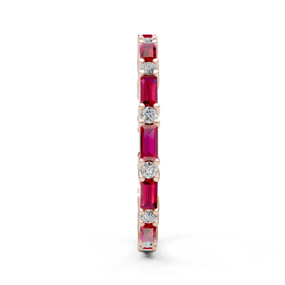 Baguette and Round Full Eternity Band