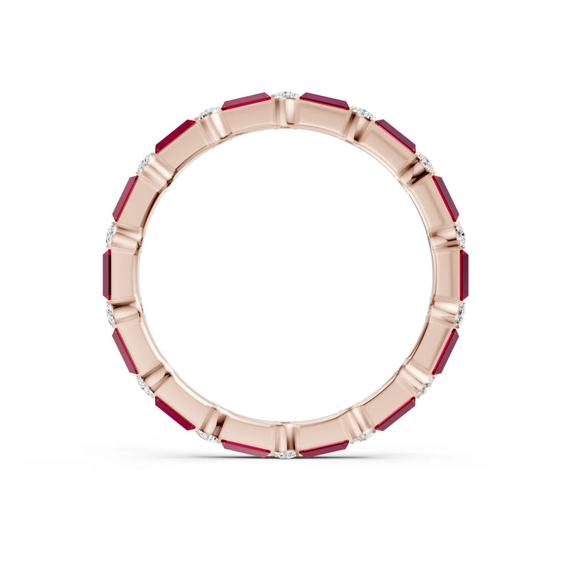 Baguette and Round Full Eternity Band
