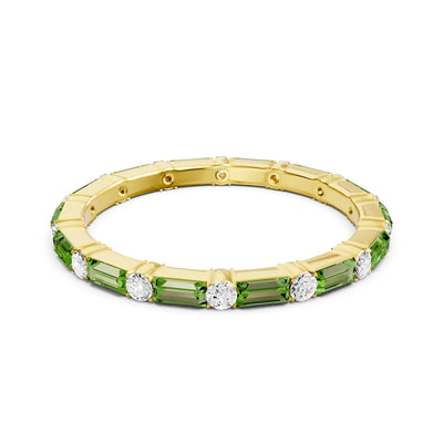 Baguette and Round Full Eternity Band