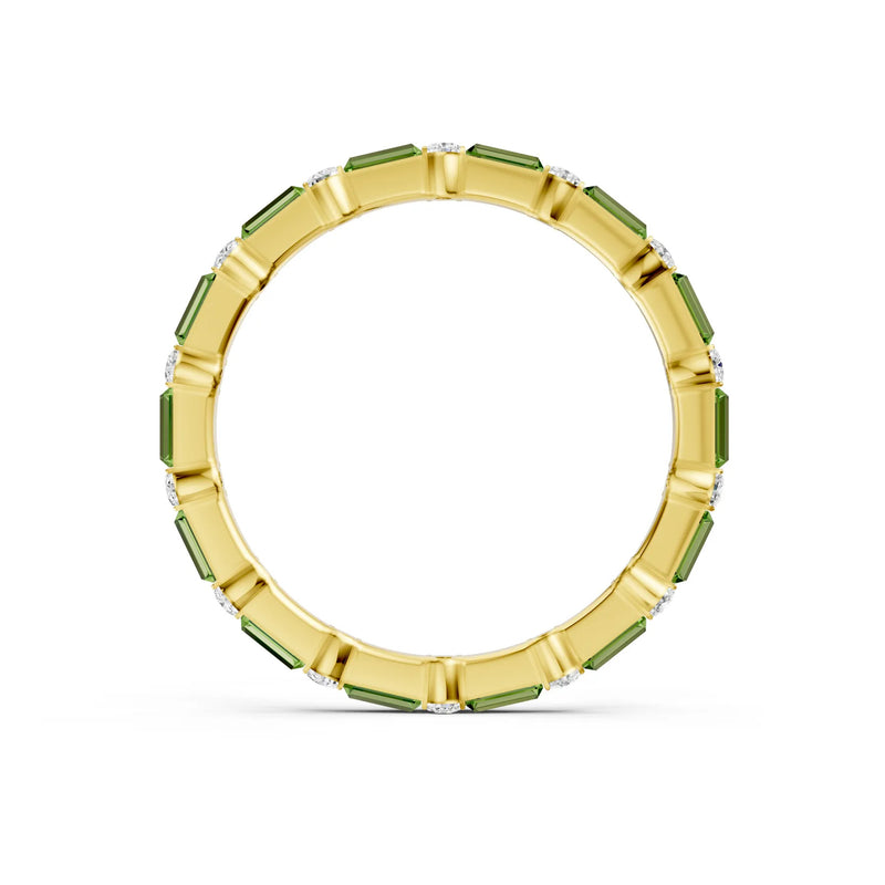 Baguette and Round Full Eternity Band