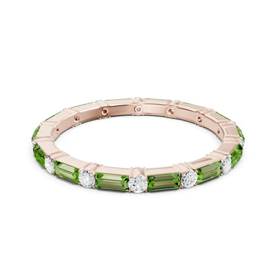 Baguette and Round Full Eternity Band