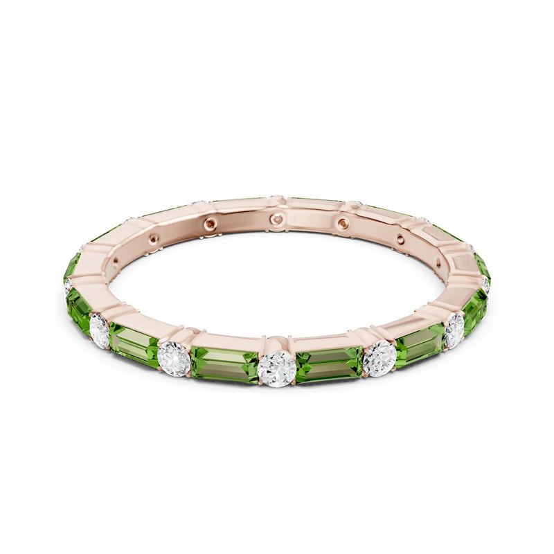 Baguette and Round Full Eternity Band