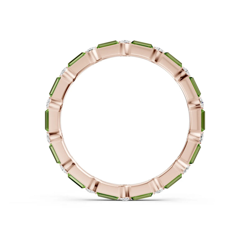 Baguette and Round Full Eternity Band