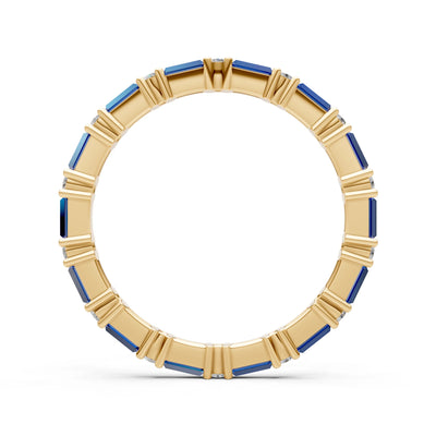 Baguette and Round Full Eternity Band