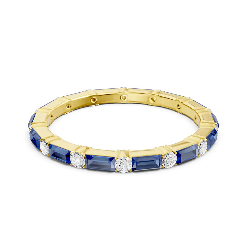 Baguette and Round Full Eternity Band