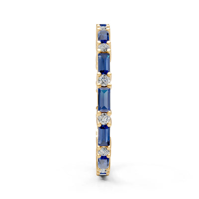 Baguette and Round Full Eternity Band