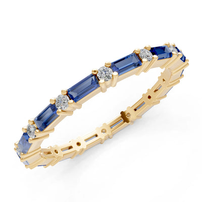 Baguette and Round Full Eternity Band