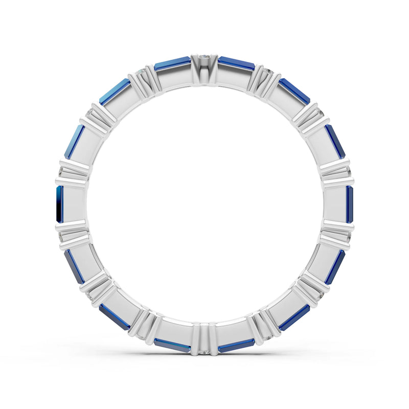 Baguette and Round Full Eternity Band