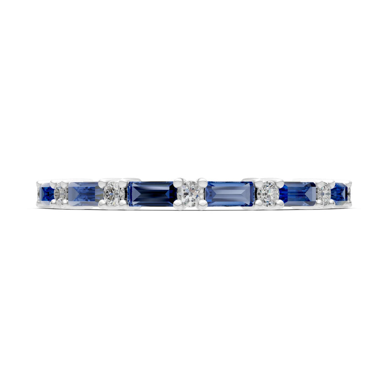 Baguette and Round Full Eternity Band