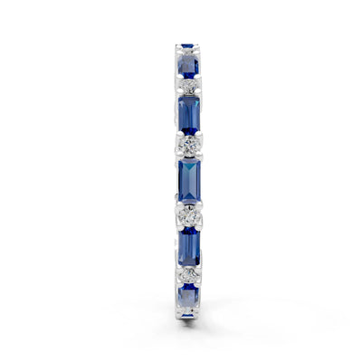 Baguette and Round Full Eternity Band