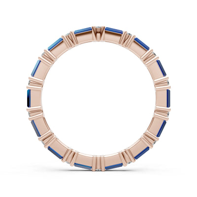 Baguette and Round Full Eternity Band