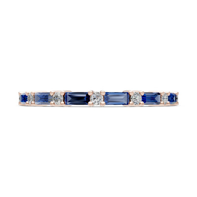 Baguette and Round Full Eternity Band