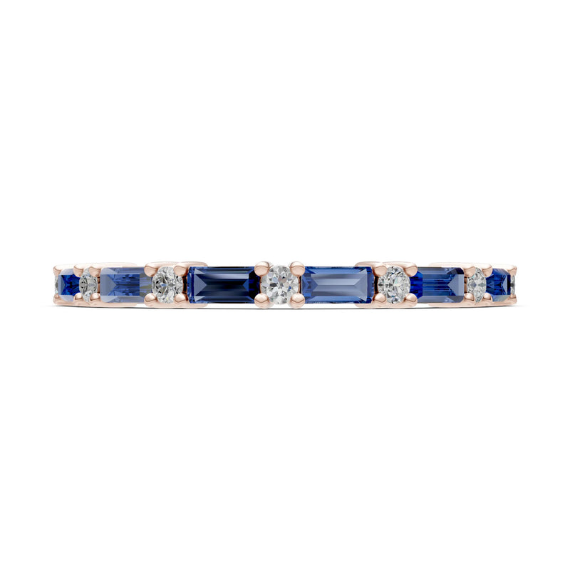 Baguette and Round Full Eternity Band
