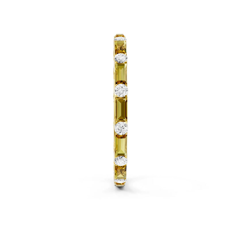 Baguette and Round Full Eternity Band