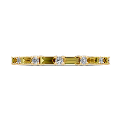 Citrine Baguette and Round Full Eternity Band