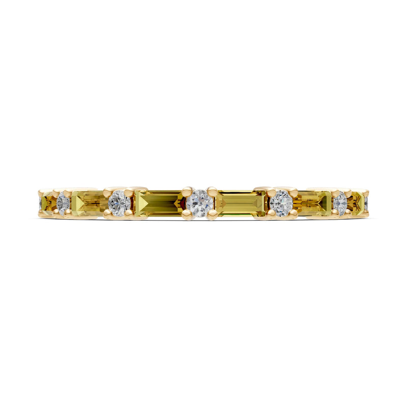 Citrine Baguette and Round Full Eternity Band