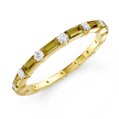 Baguette and Round Full Eternity Band