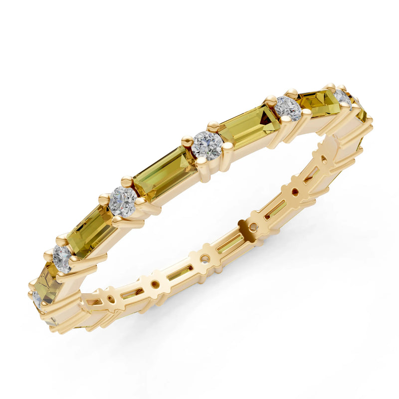 Citrine Baguette and Round Full Eternity Band