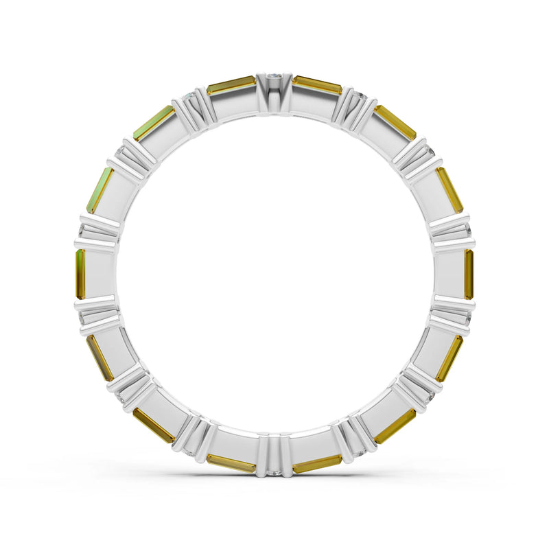 Citrine Baguette and Round Full Eternity Band