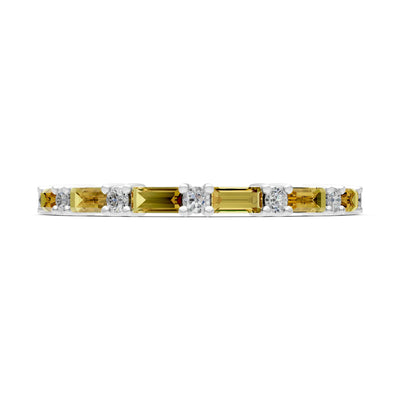 Citrine Baguette and Round Full Eternity Band