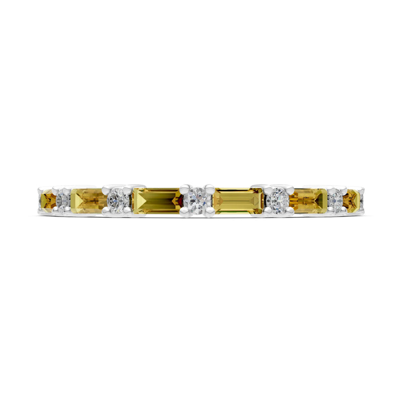Citrine Baguette and Round Full Eternity Band
