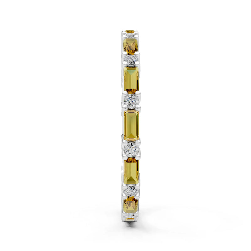 Citrine Baguette and Round Full Eternity Band