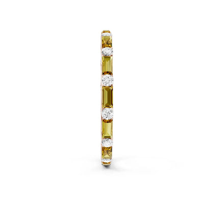 Baguette and Round Full Eternity Band