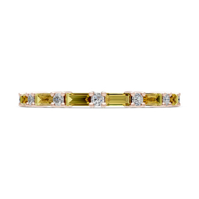 Citrine Baguette and Round Full Eternity Band