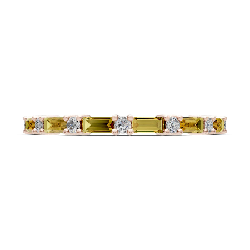Citrine Baguette and Round Full Eternity Band