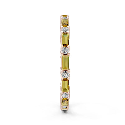 Citrine Baguette and Round Full Eternity Band