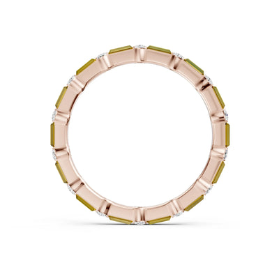 Baguette and Round Full Eternity Band
