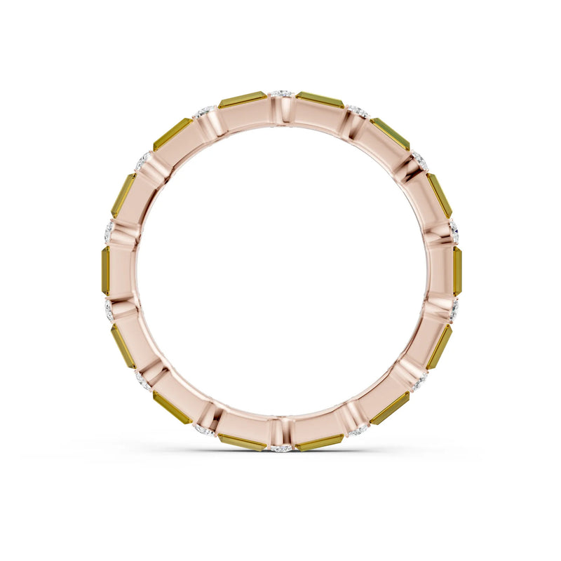 Baguette and Round Full Eternity Band