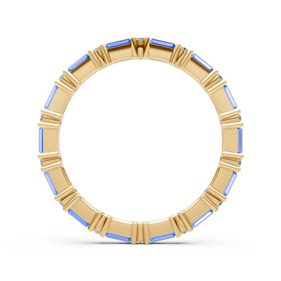 Baguette and Round Full Eternity Band