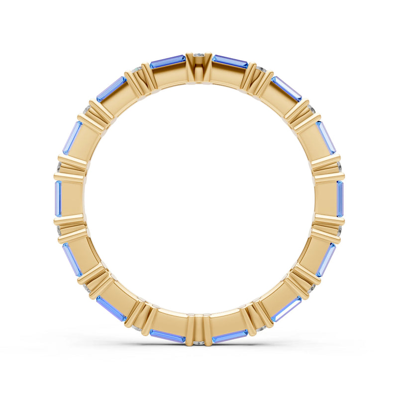 Baguette and Round Full Eternity Band