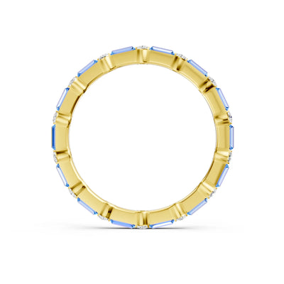 Baguette and Round Full Eternity Band