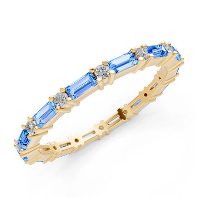 Baguette and Round Full Eternity Band