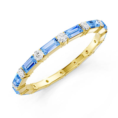 Baguette and Round Full Eternity Band