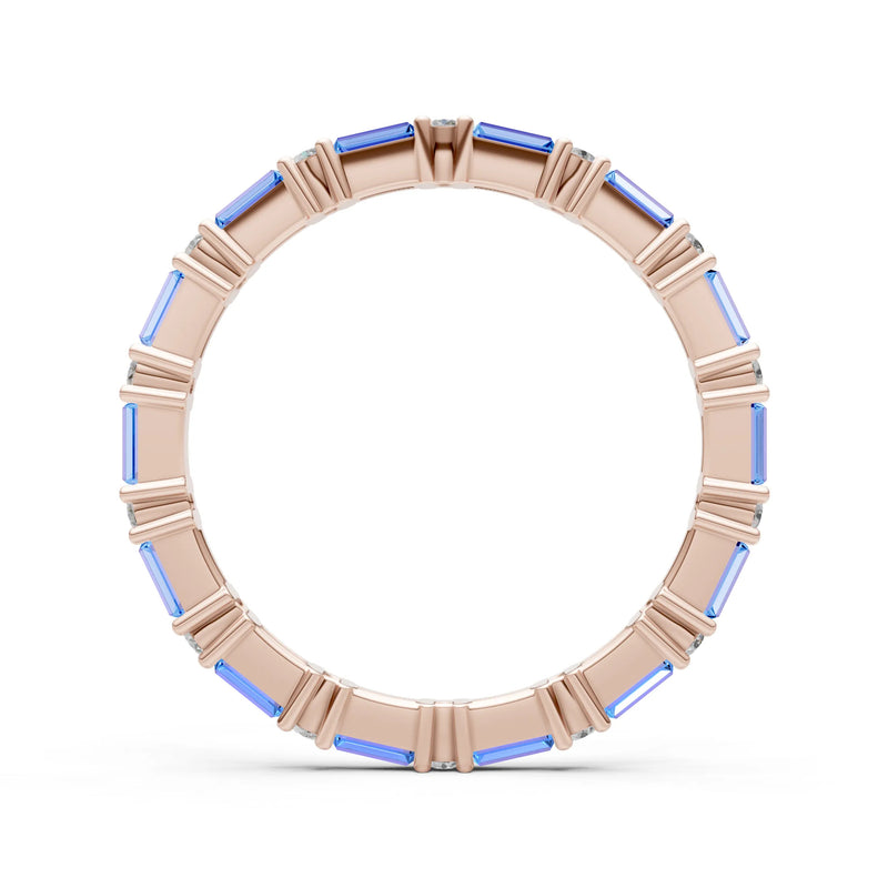 Baguette and Round Full Eternity Band