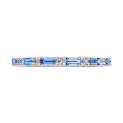 Baguette and Round Full Eternity Band