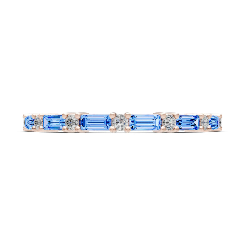 Baguette and Round Full Eternity Band
