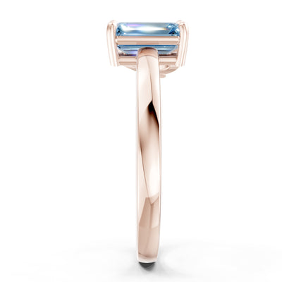 Cocktail Ring with Emerald Cut Gemstone and Pear Lab Grown Diamond