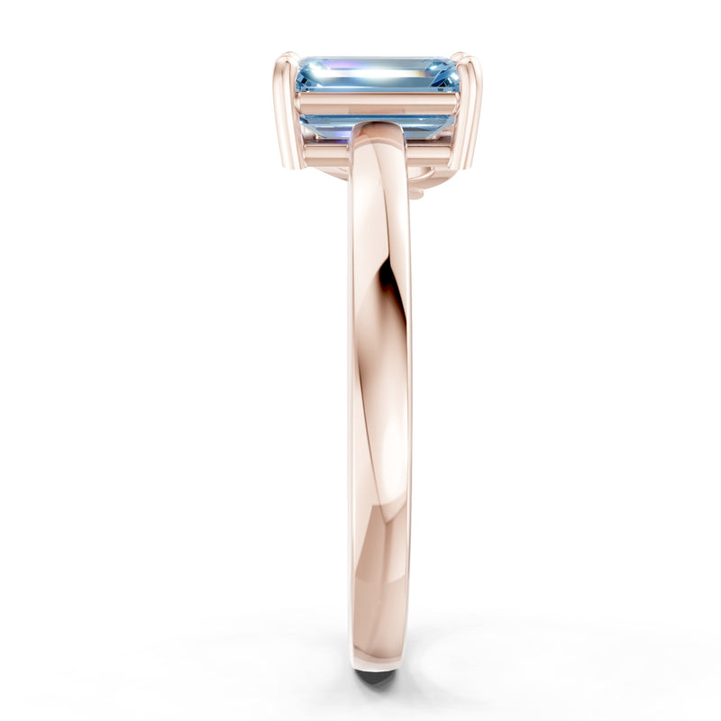 Cocktail Ring with Emerald Cut Gemstone and Pear Lab Grown Diamond