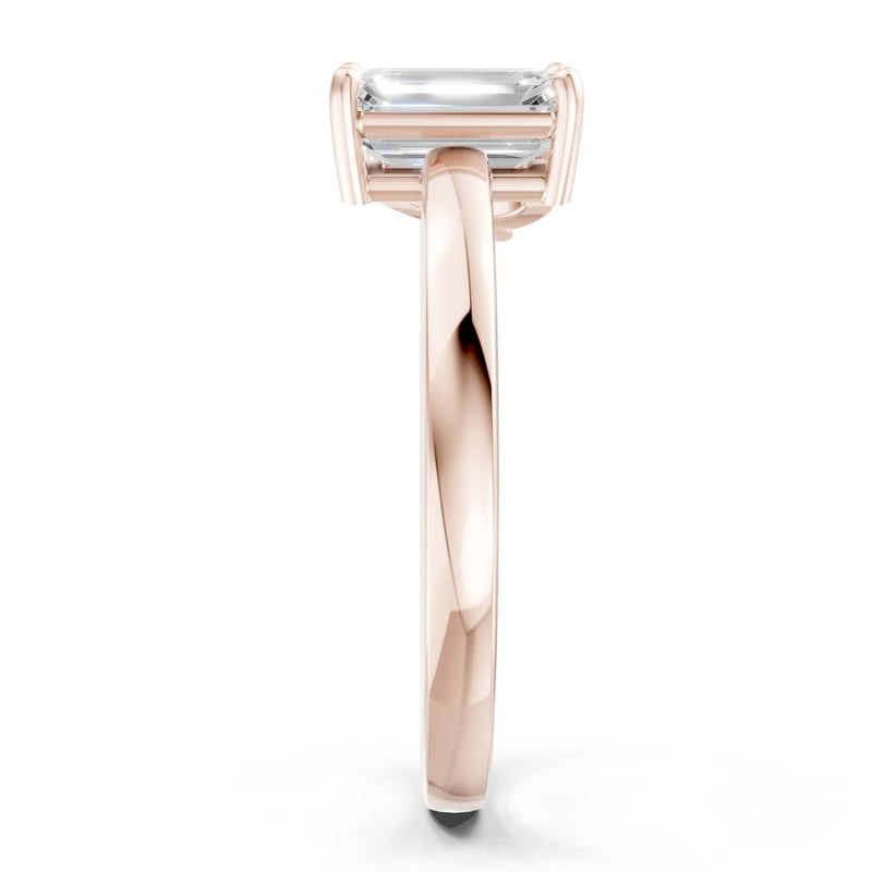 Cocktail Ring with Emerald Cut Gemstone and Pear Lab Grown Diamond