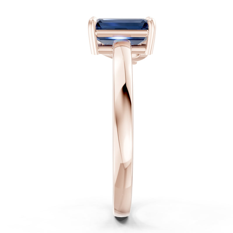 Cocktail Ring with Emerald Cut Gemstone and Pear Lab Grown Diamond
